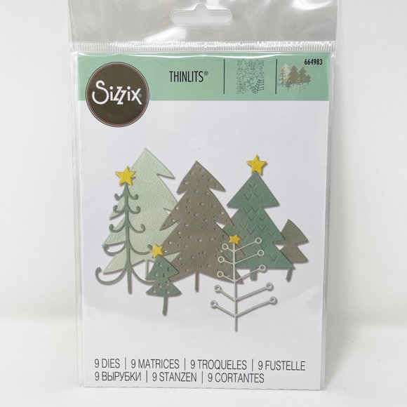 Sizzix Card Making Scrapbooking Lot Winter Theme Christmas Trees Die Cuts - Picture 3 of 3